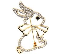 LIFKOME Brooch Pins Cartoon Animal Pin for Women Bunny Shaped Alloy Material 2pcs with Polished Details, Easy to Clip for Christmas Or Mother's Day Jacket Decor