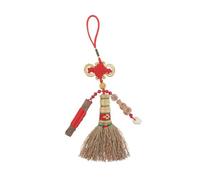 LIFKOME Broom Pendant Crib Bedside Feng Shui Hanging Decor Lucky Coin Knot Charm for Newborns Decoration