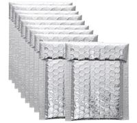 LIFKOME Bubble Mailers 100pcs Silver Aluminized Self-Seal Padded Envelopes for Shipping Cosmetics and Jewelry with Bubble Lined Construction