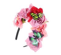 LIFKOME Butterfly and Flower Headband for Women, Fabric Rose Hair Decoration, Gothic Cosplay Headpiece, Halloween and Tea Party Hair Accessory