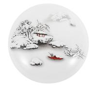 LIFKOME Calligraphy Red Ink Pad for Seal Use 7Cm Diameter Chinese Painting Ink Paste Ceramic Box, Single Piece Inkpad Suitable for Calligraphy and Stamp Art