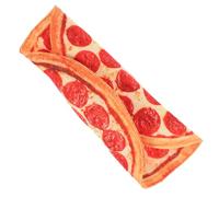 LIFKOME Canvas Pizza Pattern Pencil Pouch Roll-up Pen Organizer Bag Large Capacity Round Pencil Holder for Students and Artists