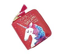 LIFKOME Cartoon Purse for Students Unicorn Design Short Wallet Pu Zipper for Daily Use