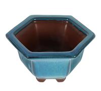 LIFKOME Ceramic Artistic Style Succulent Plant Pot with Drainage Hole Blue Flower Pot Container for Desk Table and Home Indoor Gardening