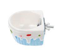 LIFKOME Ceramic Blue Hanging Pet Feeding Bowl Spill-resistant and Washable Design, for Secure Pet Feeding and Preventing Food Spills for Hamsters and Small Animals