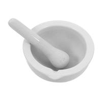 LIFKOME Ceramic Mortar and Pestle for Lab and Kitchen Use, Sturdy Beige Ceramic with Matching Pestle, Resistant to High Temperatures, Easy to Operate, for Laboratory Teaching and Research