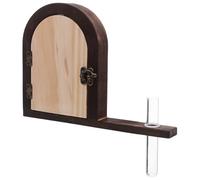LIFKOME Childproof Wooden Fairy Door Outlet Cover with Integrated Test Tube Vase Socket Plug Protector for Pets Decorative Farmhouse Wall Socket Guard