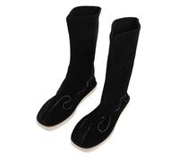LIFKOME Chinese Hanfu Performance Boots Traditional Ancient Costume Footwear for Kung Fu Tai Chi Cosplay Unisex Shoes Black