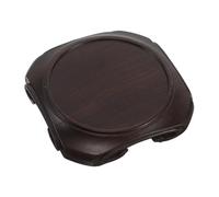 LIFKOME Chinese Style Solid Wood Vase Stand, round African Blackwood Pedestal Base 7.3cm Inner Diameter X 10cm Edge, Wooden Display Rack for Bonsai, Teapot, Small Pots, Home Office
