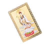 LIFKOME Chinese Wallet Amulet Guanyin Gold Card Made of Aluminium Magnesium Alloy Featuring Fine Craftsmanship and Compact Design, Lightweight and Easy to Carry, Gift for Luck
