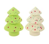 LIFKOME Christmas Tree Makeup Sponge Glittery Star Ball Design Soft for Powder and Liquid Foundation Wet Expandable Cosmetic Applicator for Holiday Face Makeup