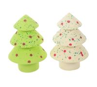 LIFKOME Christmas Tree Makeup Sponge with Glitter Star Ball Design Soft Skin-friendly for Foundation Powder Includes Storage Case Festive Holiday Makeup Puff for Seamless Blending