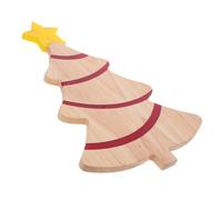 LIFKOME Christmas Tree Shaped Wooden Serving Board Dual Sided Acacia Cutting Platter for Holiday Cheese Salad Sushi Nonporous Easy Clean Surface with Smooth Edges for Safe Food Prep and