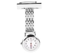 LIFKOME Clip-on Nurse Pocket Watch Quartz Lapel Watch Double Calendar Waterproof Hanging Large Dial for Nurses and Doctors Silver