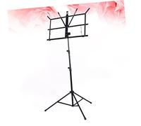 LIFKOME Colorful Folding Music Sheet Tripod Stand with Adjustable Height Metal Music Stand Holder for Guitar Parts and Accessories Non Slip Rubber Feet Lightweight and Portable in Black