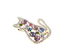LIFKOME Colorful Rhinestone Cat Brooch Pin with Secure Fastening Whimsical Animal Design for Women Vintage Style Elegant Jewelry Accessory for Wedding Party Christmas and Everyday Wear