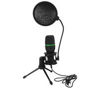 LIFKOME Condenser Microphone Kit for Desktop Computer with Noise Reduction and High Recording Quality, Metal and Plastic Build, for Live Broadcasts and Lectures, Black, with Bracket Random Color