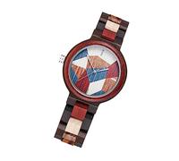 LIFKOME Contrast Quartz Watch Wooden Wrist Watch Lightweight Casual Wrist for Lover Wooden for Women Chunky Style
