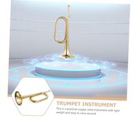 LIFKOME Copper Bugle Trumpet for School Band Lightweight Military Style Horn with Polished Copper Easy to Play Beginner Instrument for Band Orchestra Players