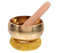 LIFKOME Copper Singing Bowl Set for Meditation and Relaxation with Wooden Mallet and Soft Cloth Cushion, Lightweight and Therapeutic Musical Instrument for Home Decoration and Vacation Random Color
