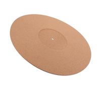 LIFKOME Cork Turntable Slipmat Vinyl Recorder Mat Anti-static Record Player Cushion Protective Pad for Enhanced Sound Quality and Vibration Reduction Natural Wood Color Φ with Groove