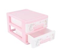 LIFKOME Cosmetics Storage Case Mini Plastic Drawer Type Storage Box 2-layer Compact Makeup Organizer for Girls Bedroom Use