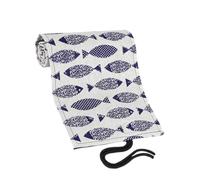 LIFKOME Cotton Linen Pencil Roll Wrap Organizer 48 Slots Portable Pencil Pouch with Cartoon Saury Pattern for Students Artists and Travel Storage