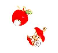 LIFKOME Creative Apple Shape Zircon Earrings for Women Lightweight Skin-friendly Ear Jewelry for Parties Vacations Daily Wear Stylish Gift for Girlfriends and Sisters