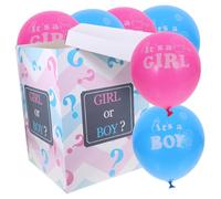 LIFKOME Creative Gender Reveal Box with Pink and Blue Balloons DIY Party Decoration for Shower Easy to Assemble Stable Material Vibrant Balloon Reveal Prop for Joyful Celebration
