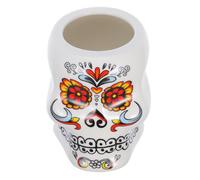 LIFKOME Creative Hawaii Ceramic Cocktail Mug Tiki Glass White Skull Design Party Drinking Goblet for Bar and Festival Use
