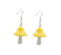 LIFKOME Creative Mushroom Shaped Earrings for Women Chic Simulated Yellow Danglers Unique Choice for Girlfriend Wife Mother Fashionable and Eye-catching Jewelry