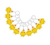 LIFKOME Cute Cartoon Little Yellow Chicken Keychain 10 Pcs Set Bag Charm Pendant for Handbag Car Backpack Accessories
