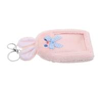 LIFKOME Cute Cartoon Plush Photocard Holder Small Rabbit Soft Toy Pink Card Pack for Student Id Bank Card Sleeve Id Badge Keychain for Outdoor Use