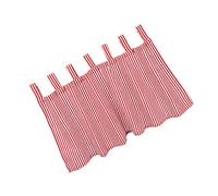 LIFKOME Decorative Drape Hanging Curtain Balcony Cloth Curtain Red Short Striped Offering Privacy Allowing Natural Light for Kitchen and Living Room