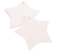 LIFKOME DIY Ceramic Pendants Blank Crafts Pendants for Boys and Girls Drawing Painting and Home Decoration - Festive White Ceramic Ornaments Set of 3