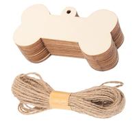 LIFKOME Dog Bone Shaped Wooden Cutouts Beige Wood with Smooth Surface for Handicrafts Decorative DIY Painting Tags