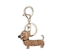 LIFKOME Dog Lover Dachshund Design Keychain Rhinestones Key Ring for Women Car Decoration Keychain