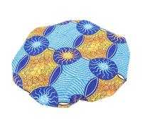 LIFKOME Double-layer Satin Sleep Hat for Women, African Print Household Sleeping Bonnet, Blue Wave Pattern Night Hair Cover for Bathing and Beauty Care