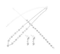 LIFKOME Elegant Rhinestone Jewelry for Women Classy Necklace Bracelet Earrings Trio Lightweight Statement Accessories for Weddings Proms Evening Dresses and Formal Events