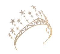 LIFKOME Elegant Star Crystal Crown Hair Clip for Brides Hairpin with Glittering Diamonds Comfortable Wedding Hair Accessory for Women