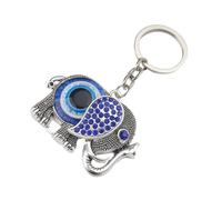 LIFKOME Elephant Ornaments Keyring Fluffy Toy Elephant Metal Material Eye Keyring Car Key Pendant Fashion Lucky