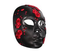 LIFKOME Embroidered Floral Chinese Mask for Women Traditional Handmade Festival Decorative Mask with Elegant Craftsmanship Full Face Costume for Masquerade Halloween Christmas Cosplay