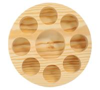 LIFKOME Essential Oil Organizer Box 9 Compartments Round Single Layer 13.6cm Diameter Glass Bottle Holder for Nail Oil and Perfume Storage, Shock-proof Base for Home and Salon