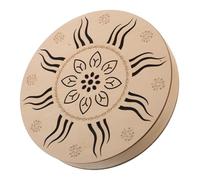LIFKOME Ethnic Rain Drum Handheld Wooden Disk 8" with Unique Artistic Carvings, Designed for Outdoor Adventures and Creating Soothing Atmospheres