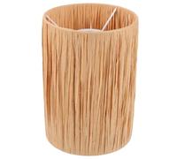 LIFKOME European Style Decorative Paper Lamp Shade Round Khaki Raffia Table Lamp Cover Replacement for Bedroom Living Study Warm Atmosphere