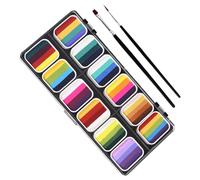 LIFKOME Face Painting Kit Assorted Color Body Paint Water Based Pigment Powder 12 Grids Separate Compartments Convenient to Carry Safe Festival and Painting Teaching