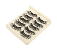 LIFKOME False Eyelashes 5 Pairs Stage Makeup False Lashes Black and Blue Crystal-embellished Dramatic Cat Eye Extensions for Women Latin Dance Performance