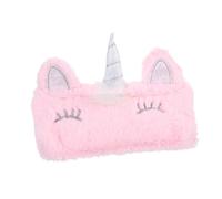 LIFKOME Fluffy Pink Plush Pencil Case for Soft Rainbow Stationery Organizer Multipurpose Cosmetic Pouch Travel Coin Purse Washable Pen Bag with Smooth Zipper