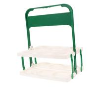 LIFKOME Foldable Plastic Beer Basket 6-Bottle Portable Drink Carrier Handle, Reusable Green and White Beverage Holder for Outdoor Picnic and Car Use