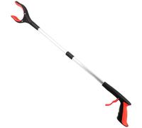 LIFKOME Foldable Trash Grabber Clamp with Long Handle, Portable Red Garbage Picker Tool for Waste Collection, Sanitation Cleanup, and Outdoor Litter Picking